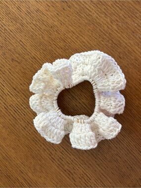 Handmade Crocheted Cream Scrunchie
